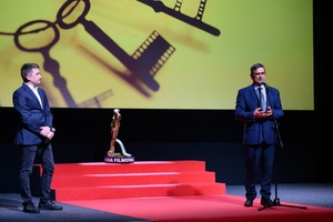 37. TNF - Dzień 1 (27.05.23) - Na scenie Marzenia prezydent Roman Ciepiela otwierający festiwal