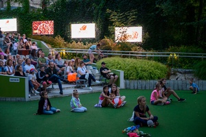 Festiwal Nauki i Techniki - Dzień II - publiczność podczas koncertu duetu Skalpel w Amfiteatrze