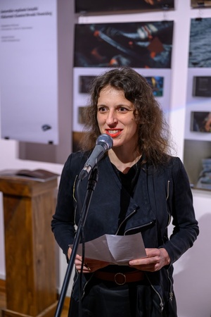 Wernisaż wystawy Przeskok - Przemowa na otwarciu, pani Dziekan AT dr Agnieszka Bartak-Lisikiewicz