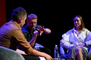 38. TNF - Dzień 5 (4.06.2024) - Na scenie Marzenia spotkanie z duetem aktorskim z filmu "Chłopi"- Kamilą Urzędowską i Cezarym Łukaszewiczem, które prowadzi Kuba Armata