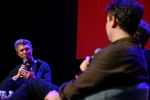 38. TNF - Dzień 6 (5.06.2024) - Na scenie Marzenia reżyser filmu "Horror Story" Adrian Apanel i odtwórca głównej roli Jakub Zając podczas spotkania, które prowadzi Artur Zaborski