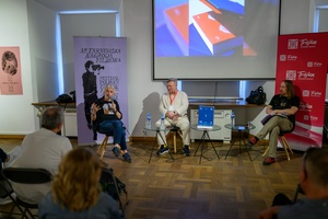 39. TNF: Dzień 4 (2.06.2025) - Spotkanie autorskie Jerzego Armaty i Eugeniusza Gordziejuka "Anima. Mistrzowie polskiej animacji" w Galerii TCK. Prowadzenie spotkania Ryszard Jaźwiński