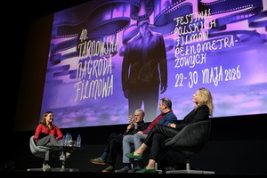 40. TNF: Prolog - Na scenie Marzenia (od lewej) Kaja Łuczyńska, Piotr Jaxa, Mikołaj Jazdon, Grażyna Szapołowska podczas spotkania z publicznością