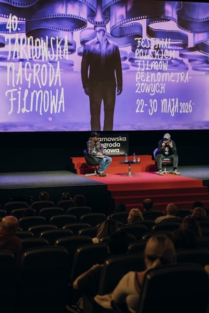 40. TNF: Dzień 4 (25.05.26) - Na scenie Marzenia Ryszard Jaźwiński i Wojtek Smarzowski, reżyser film "Dom dobry" podczas spotkania z widzami